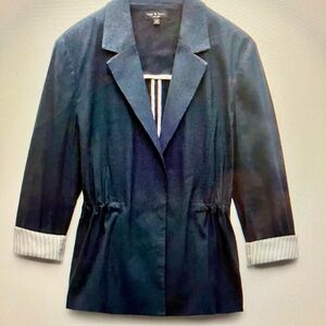 Rag & Bone Dark Blue Blazer with Light Gray Cuffs